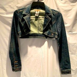 See Thru Soul Cropped Jean Jacket - size M